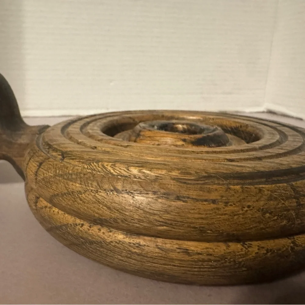 vintage oak candle holder